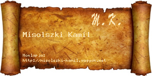 Misolszki Kamil névjegykártya